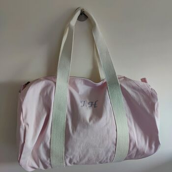 Personalised Organic Cotton Canvas Barrel Gym Bag, 5 of 7