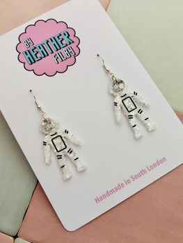 Spaceman Glitter Resin Earrings / Astronaut Jewellery / Out Of This World Jewellery / Moon Landing Earrings / Nasa Inspired Sparkle, 2 of 5