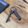 Personalised 6th Anniversary Gift; Forged Dark Iron Bar Keyring, thumbnail 1 of 5