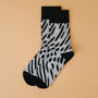 Two Sided Designer Cotton Socks In Black And Off White, thumbnail 4 of 8