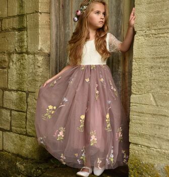 Enchanted Flower Girl Occasion Dress Heather Mauve, 8 of 11