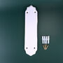 G Decor Classic White Ceramic Door Finger Plate Traditional Push Plate With Brass Fixings, thumbnail 2 of 4