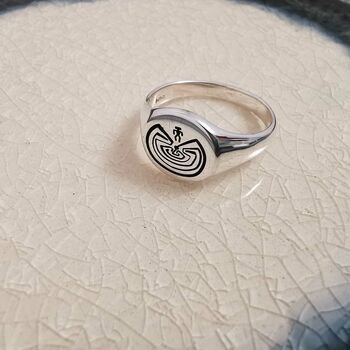 Life's Journey Personalised Silver Signet Ring, 4 of 7