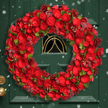 Extra Large Luxury Christmas Roses Wreath, 3 of 6