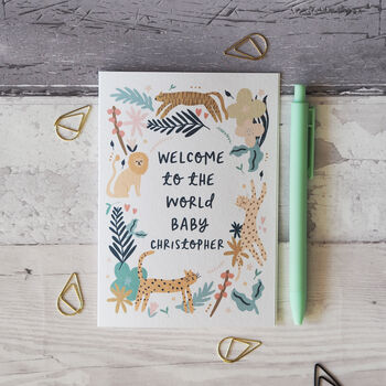Personalised Welcome To The World New Baby Card, 7 of 10