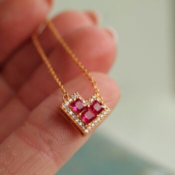 Valentine Heart Jewel Necklace, 4 of 9