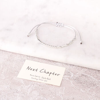 Sterling Silver 'Next Chapter' Morse Code Bracelet, 5 of 7