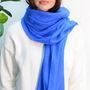 Electric Blue Cashmere Scarf, thumbnail 1 of 4