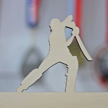 Cricketers Personalised Medal Hanger, 3 of 5