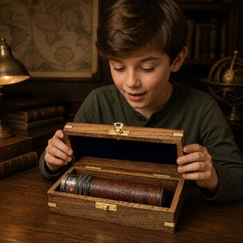 Handmade Liquid Kaleidoscope With Wooden Box Or Leather Case, 3 of 12