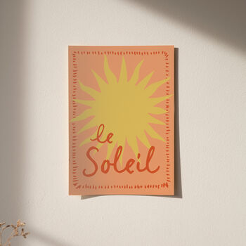 Le Soleil Illustrated Sun Giclee Print, 3 of 11
