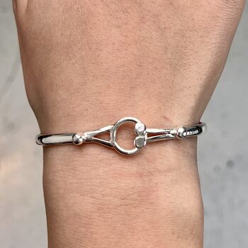 Personalised Sterling Silver Oval Bangle Gift For Christmas, 5 of 7