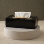 Handmade Black Marble Tissue Box With Brass Accent, thumbnail 1 of 2