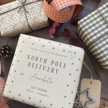 North Pole Personalised Paper Fibre Wrapping Paper, 3 of 12