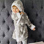 Personalised Grey And White Star Baby Dressing Gown, thumbnail 3 of 7