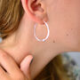 Sterling Silver Large Hoop Earrings With Beads, thumbnail 2 of 6