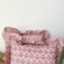 Indian Block Print Ruffle Cushion, thumbnail 2 of 4