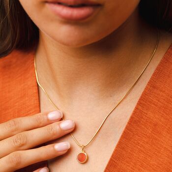 Orange Agate Healing Stone Necklace, Harmony, 4 of 11