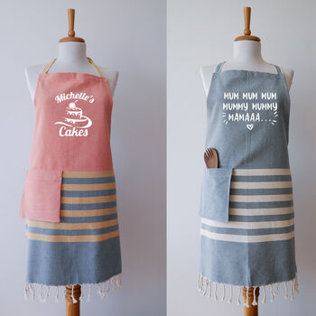 Personalised Soft Cotton Kitchen Apron And Tea Towel, 7 of 12