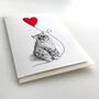 Cat With Heart Balloon Greeting Card, thumbnail 3 of 6