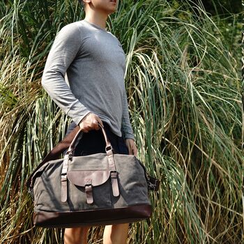 Canvas Holdall Duffel Bag, 7 of 12