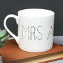 Bee And Floral Letter Personalised Mug, thumbnail 2 of 5