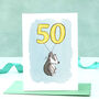Badger 50th Birthday Card, thumbnail 1 of 8