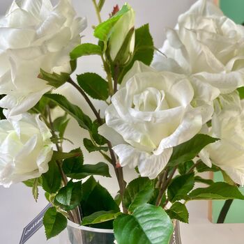Artificial Soft Touch White Rose Stem, 3 of 7