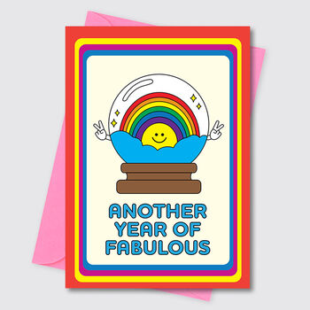 Another Year Of Fabulous Rainbow Pride Birthday Card, 4 of 4