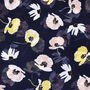 Personalised Pink Yellow Graphic Poppy Navy Scarf, thumbnail 2 of 7