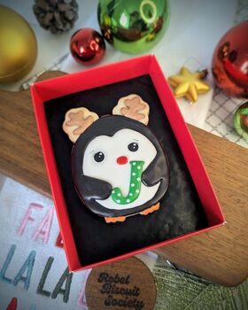Personalised Christmas Penguin Biscuit, 3 of 3