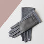 Merino Wool Gloves With Faux Leather Finish, thumbnail 3 of 7