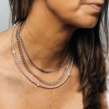The Sienna Freshwater Pearl And Seed Bead Necklace, 7 of 8