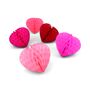 Honeycomb Heart Paper Decoration Set Of Five, thumbnail 3 of 5