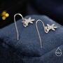 Sterling Silver Delicate Snowflake Drop Hook Earrings, thumbnail 2 of 11