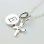 Personalised Silver Christening Cross Necklace, thumbnail 5 of 6