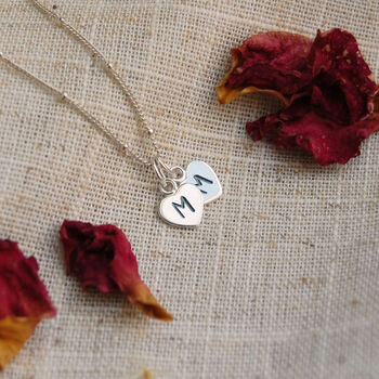 Heart Personalised Initials Charm Necklace In Silver Or Gold, 2 of 6