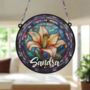 Lily Personalised Stained Glass Effect Suncatcher, thumbnail 5 of 7