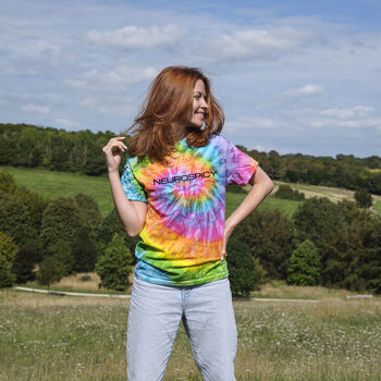 Unisex 'Neurospicy' Tie Dyed Rainbow T Shirt, 2 of 6