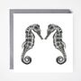 Two Seahorses Marine Greeting Card, thumbnail 2 of 7