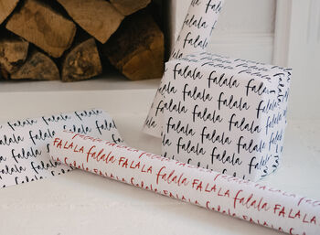 Christmas Typographic Falala Luxury Wrapping Paper, 4 of 6