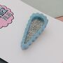 Blue And Silver Glitter Hair Clip / Something Blue Bridal Gift / Festive Party Hair Slide / Wedding Guest Accessory, thumbnail 3 of 4