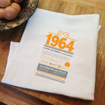 Personalised 60th Birthday Gift Microfibre Tea Towel, 3 of 9