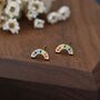 Sterling Silver Cz Crystal Rainbow Stud Earrings, thumbnail 5 of 11