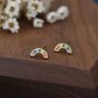 Sterling Silver Cz Crystal Rainbow Stud Earrings, thumbnail 4 of 12