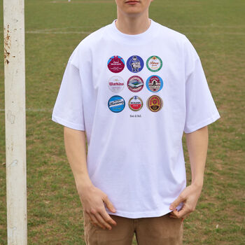 Aston Villa Football Beer Mats Oversized T Shirt, 4 of 10
