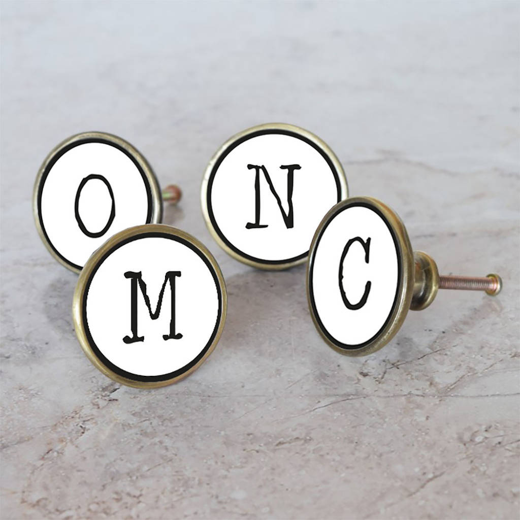 alphabet typewriter letter initial cupboard door knobs by pushka home