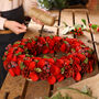 Giant Crimson Rose Table Candle Holder Wreath, thumbnail 3 of 4