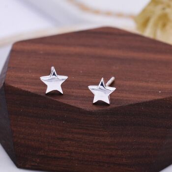 Sterling Silver Very Tiny Little Star Stud Earrings, 7 of 12