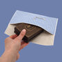 Reusable Organic Gingham Eco Envelope Tall | Sky Blue, thumbnail 5 of 5
